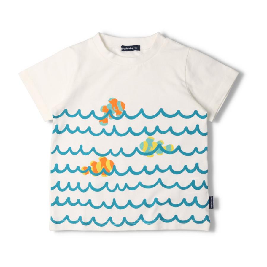 【アウトレット30%OFF価格】 moujonjon (ムージョンジョン) なみなみお魚プリント半袖Ｔシャツ キッズ 男の子 M36821｜marutaka-iryo｜02