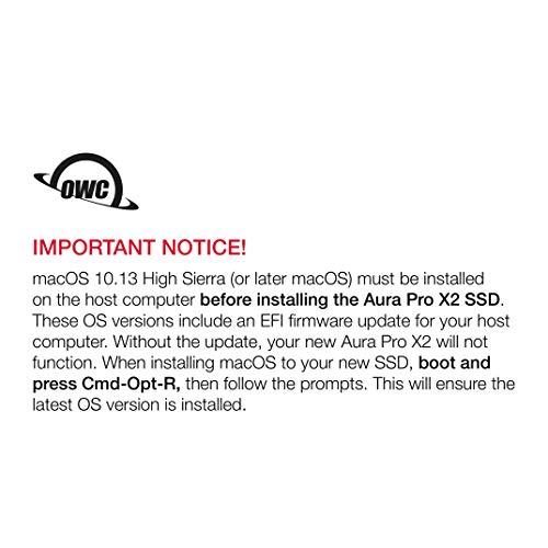OWC 1.0TB Aura Pro X2 SSD 対応機種：MacBook Air 2013年中期*2017年