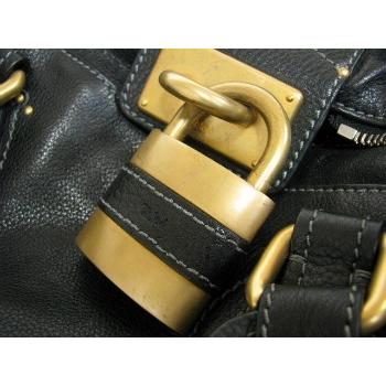 Chloe 【中古】美品 クロエ パディントン 7ESA02 ブラック カーフ 