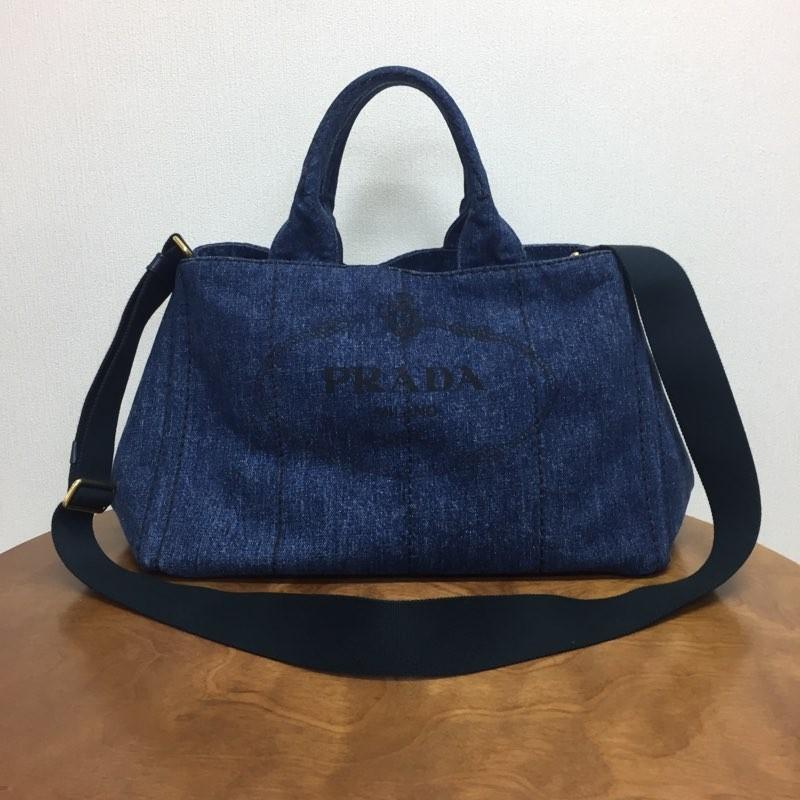 【中古】プラダ　２ＷＡＹトートバッグカナパ（デニム）　Ｂ2642Ｂトートバッグ／ショルダーバッグ中古 美品　PRADA