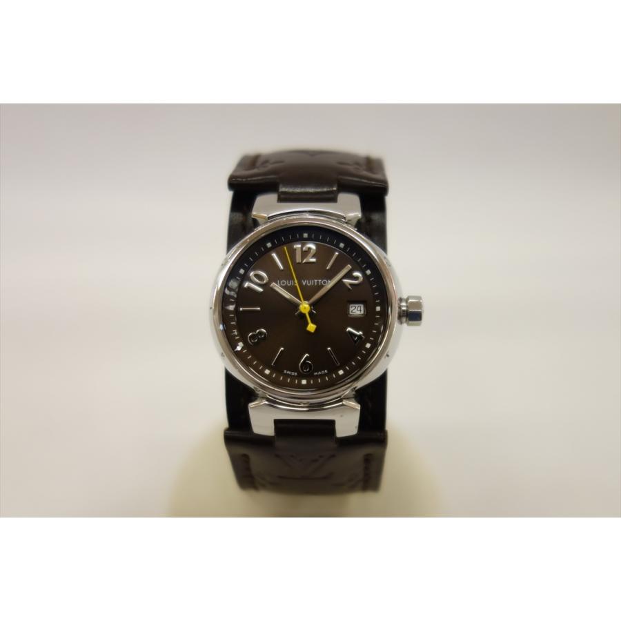 LOUIS VUITTON 【中古】ルイヴィトン クォーツ腕時計タンブール レザー  