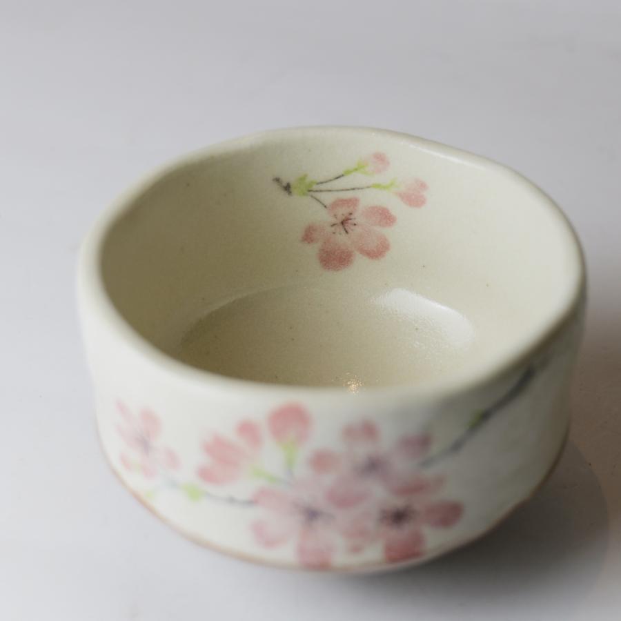 陶器 茶碗 茶道具　matcha bowl 志野桜赤小抹茶碗 茶道具 小茶碗 matcha bowl 陶器 美濃焼 日本製