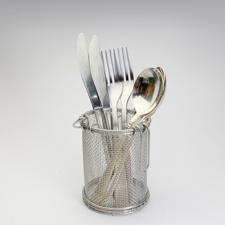 鳥井金網工芸 ステンレス製箸立て フック付きかご : 京都アンテナ