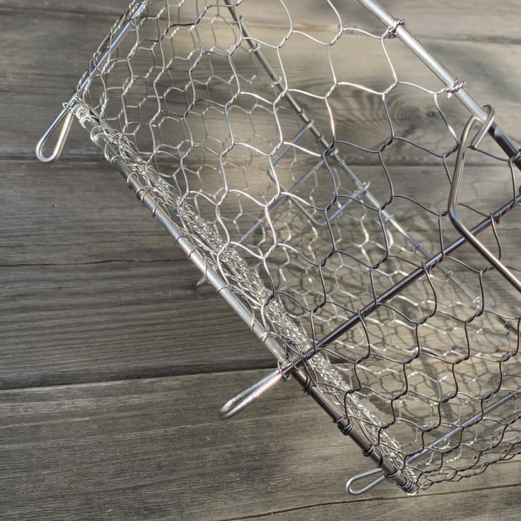 鳥井金網工芸 ステンレス製 手編み水切りカゴ 丸型（直径25cm）