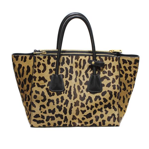 PRADA（プラダ） ハラコ レオパード ハンドバッグ ショルダーバッグ 