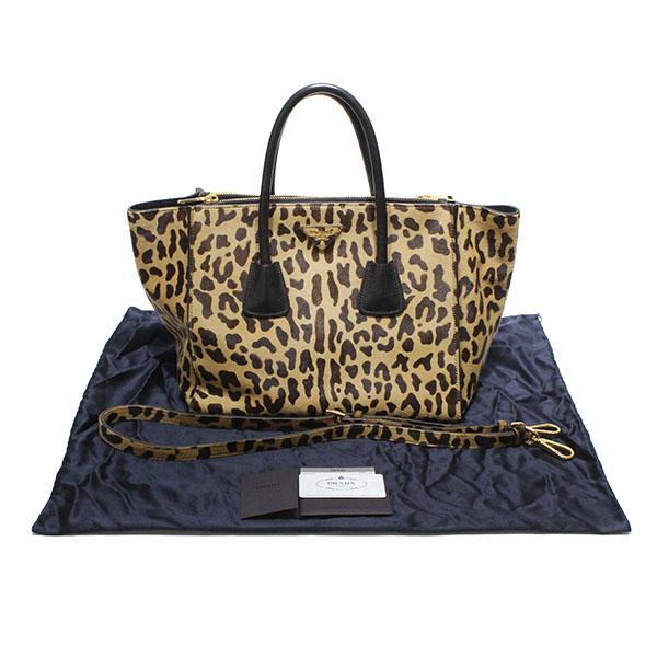 PRADA（プラダ） ハラコ レオパード ハンドバッグ ショルダーバッグ 
