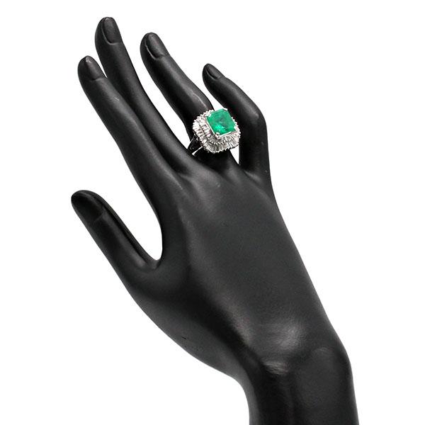プラチナ エメラルド ダイヤモンド リング 13号 Pt900 E5.60ct D3.58ct  