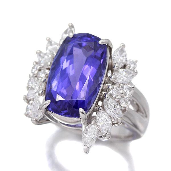 プラチナ タンザナイト ダイヤモンド リング 9号 TZ7.28ct D1.20ct 