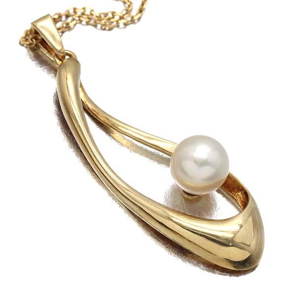 ミキモト MIKIMOTO パール K14YG ネックレス 44cm レディース 女性
