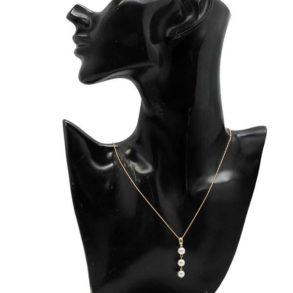 タサキ TASAKI パール ダイヤモンド ネックレス 42cm P6.5mm D0