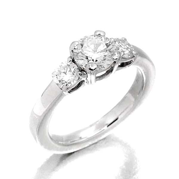 プラチナ 立爪 ダイヤモンド リング 12号 D1.038ct/0.54ct H/SI-2/GOOD 