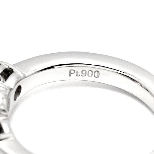 プラチナ 立爪 ダイヤモンド リング 12号 D1.038ct/0.54ct H/SI-2/GOOD 