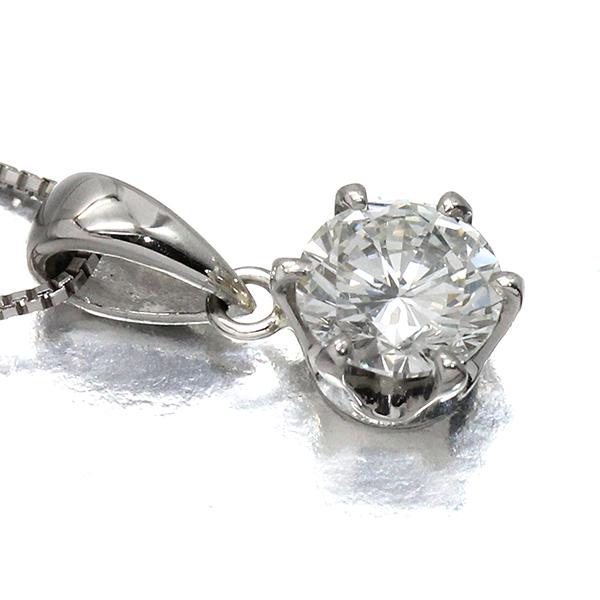 K18WG/プラチナ ダイヤモンド ネックレス 45cm D1.012ct H/VS-1/GOOD 