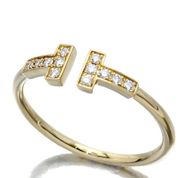ティファニー TIFFANY&Co. Tワイヤー K18YG ダイヤモンド リング 18号