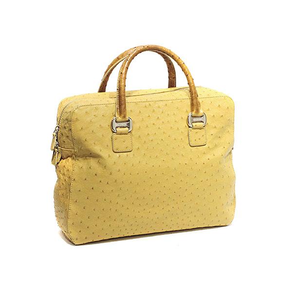 ブルガリ BVLGARI オーストリッチ ブリーフケース イエロー 書類カバン  