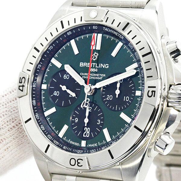 クロノマット 美品 ブライトリング BREITLING B01 42 グリーン文字盤