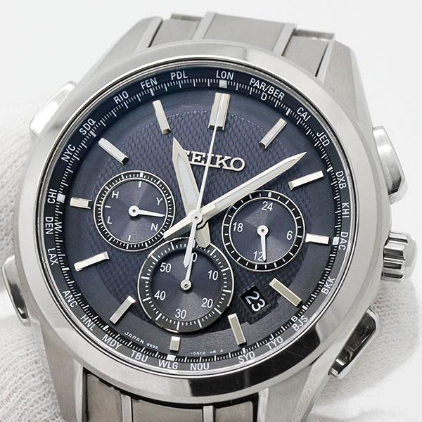 セイコー SEIKO ブライツ フライト エキスパートブラック文字盤 チタン