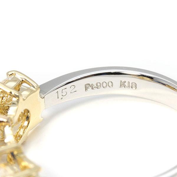 K18YG 750 18金/Pt900 サファイア ダイヤモンド リング 15号 S1.52ct D0.72ct 6.4g レディース 中古_3