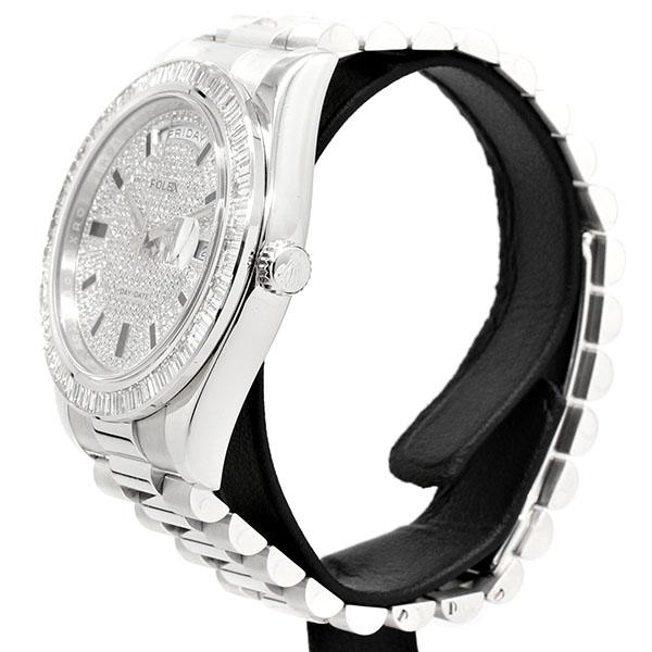 ロレックス ROLEX デイデイトII 218239 V番 ダイヤベゼル K18WG メンズ