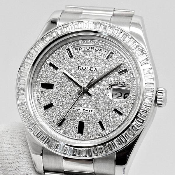 ロレックス ROLEX デイデイトII 218239 V番 ダイヤベゼル K18WG メンズ