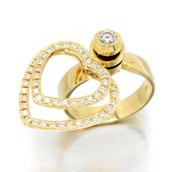 ウォルサム WALTHAM K18YG ハート スウィング ダイヤモンド リング 11  