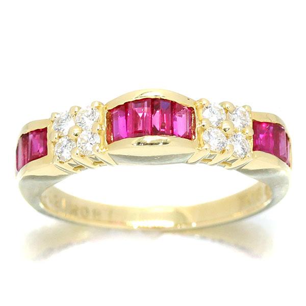 k18ミキモト・ルビーダイヤモンドリング ミキモト MIKIMOTO ルビー ダイヤモンド K18YG リング 11号 R0.87ct D0
