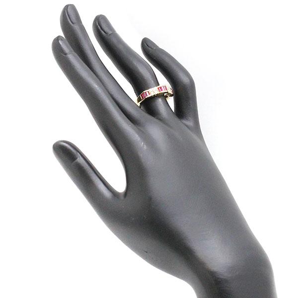 ミキモト MIKIMOTO ルビー ダイヤモンド K18YG リング 11号 R0.87ct D0