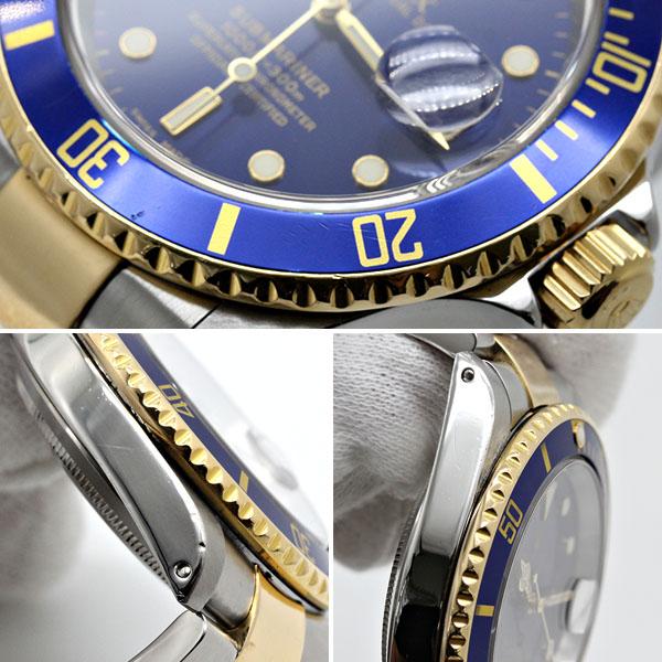 ロレックス ROLEX サブマリーナ 16613 ブルー文字盤 P番 SS/YG 自動巻き SUBMARINER 40ｍｍ 男性 紳士｜marutaki｜07