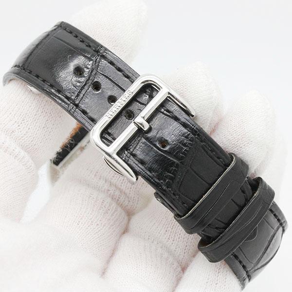 Arceau エルメス HERMES アルソー AR7.710 グレー文字盤 SS/レザー