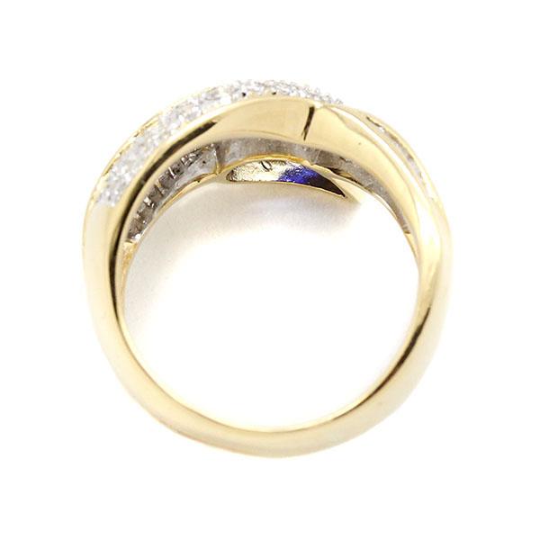 K18YG/K18WG サファイア ダイヤモンド リング 13号 S1.45ct D1.27ct