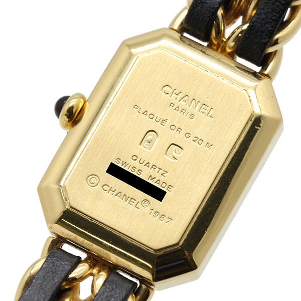 シャネル CHANEL プルミエール Mサイズ H0001 ブラック文字盤 GP/革 レディース腕時計 クォーツ 20mm 女性 人気 ブランド｜marutaki｜04