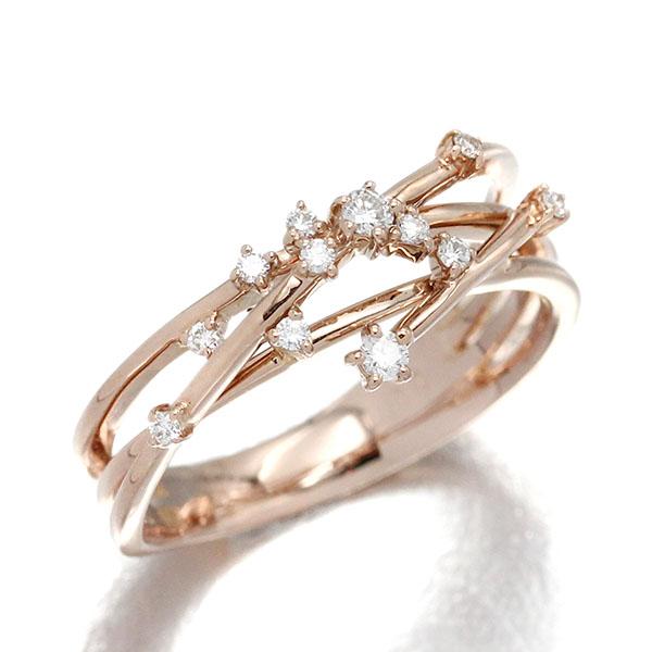 STAR JEWELRY K18PGダイヤモンドリング スタージュエリー】K18PGダイヤリング