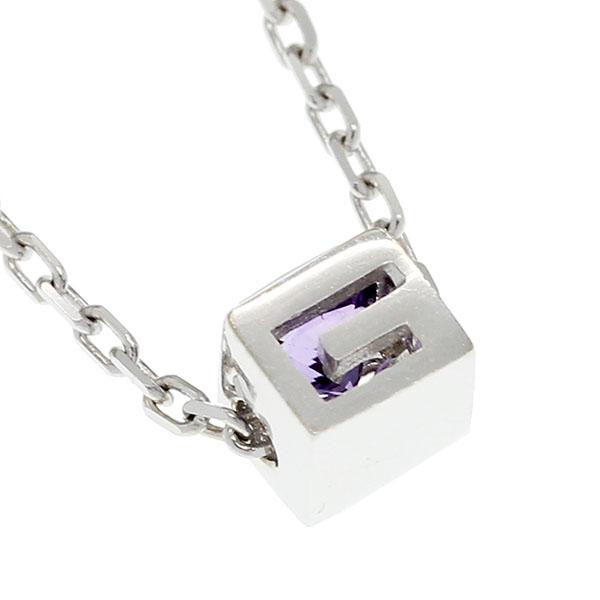 GUCCI★グッチ G ロゴキューブ アメジスト ネックレス K18WG GUCCI グッチ Gロゴ キューブ K18WG アメジスト ネックレス 39cm