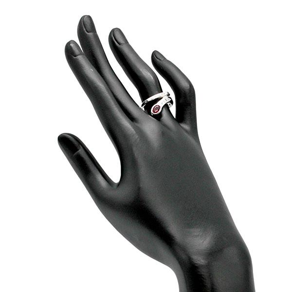 K18WG ルビー ダイヤモンド リング 11号 R0.54ct D0.12ct ゴールド750