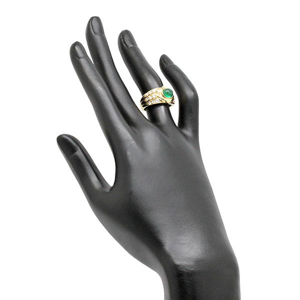 ニナリッチ NINA RICCI K18YG エメラルド ダイヤモンド リング 9.5号