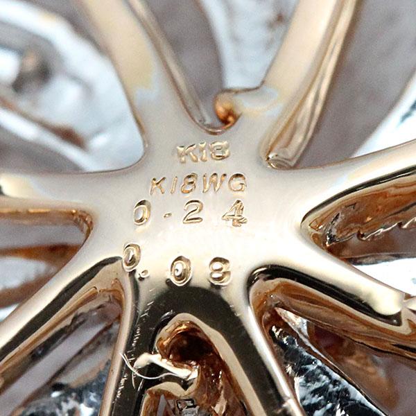 K18WG/K18PG フラワーモチーフ ピンクサファイア ダイヤモンド  