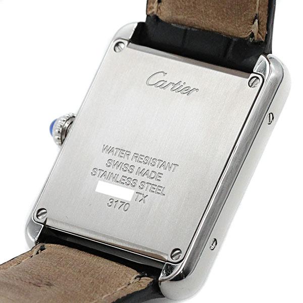 カルティエ Cartier タンクソロ SM ダイヤベゼル シルバー文字盤 カルティエ Cartier タンクソロ SM ダイヤベゼル シルバー文字盤