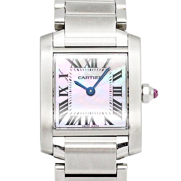 カルティエ Cartier タンクフランセーズSM W51028Q3 ピンクシェル文字  