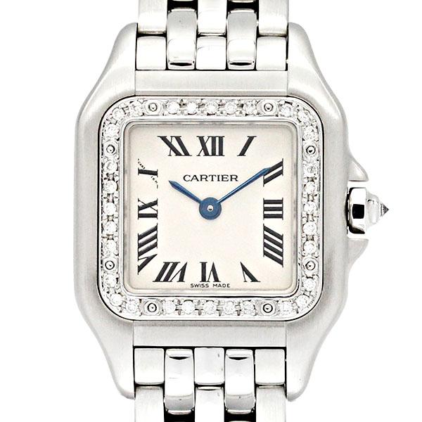 カルティエ Cartier パンテールSM ダイヤベゼル シルバー文字盤 SS
