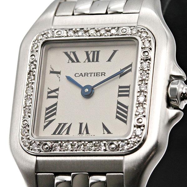 カルティエ Cartier パンテールSM ダイヤベゼル シルバー文字盤 SS