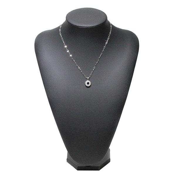 プラチナ サファイア ダイヤモンド ネックレス 44cm S0.70ct D0.465ct