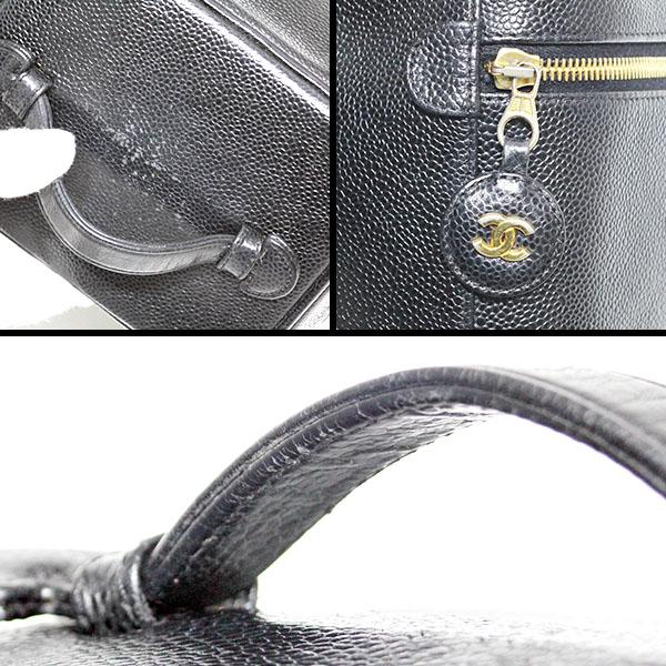 シャネル CHANEL 縦型 バニティ A01998 ココマーク キャビアスキン ハンドバッグ 化粧ボックス 黒 レディース 女性 プレゼント ブランドの画像