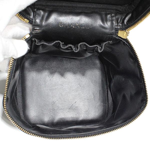 シャネル CHANEL 縦型 バニティ A01998 ココマーク キャビアスキン ハンドバッグ 化粧ボックス 黒 レディース 女性 プレゼント ブランドの画像
