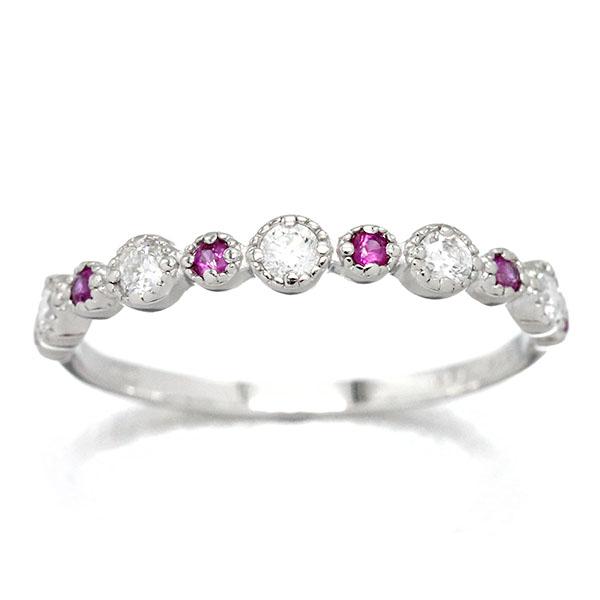 プラチナ ダイヤモンド ルビー リング 12.5号 D0.20ct R0.09ct Pt900 