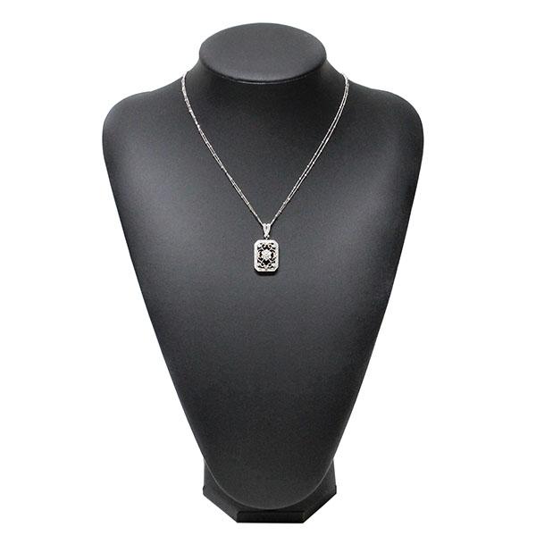 クイーンジュエリー Queen Jewelry K18WG オニキス ダイヤモンド