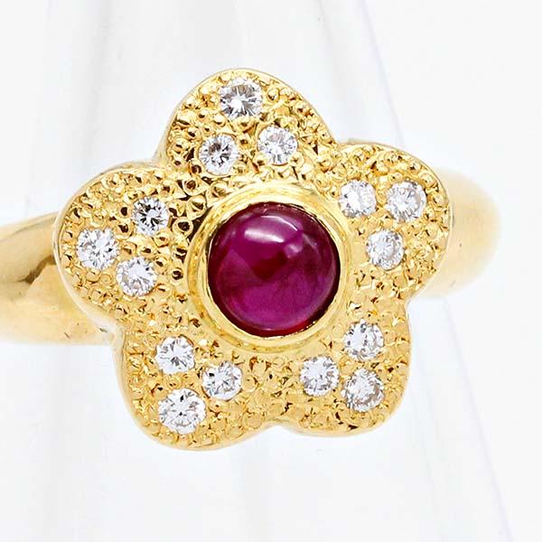 K18 18金　750 ルビー　ダイアモンド　リング　12号 K18YG ルビー ダイヤモンド リング 12号 R0.785ct D0.252ct イエロー