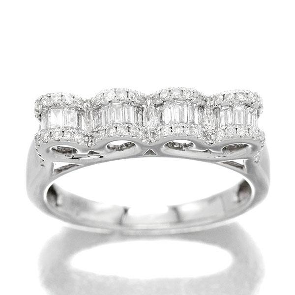 K18WG ダイヤモンド リング 15号 ホワイトゴールド750 宝石 指輪