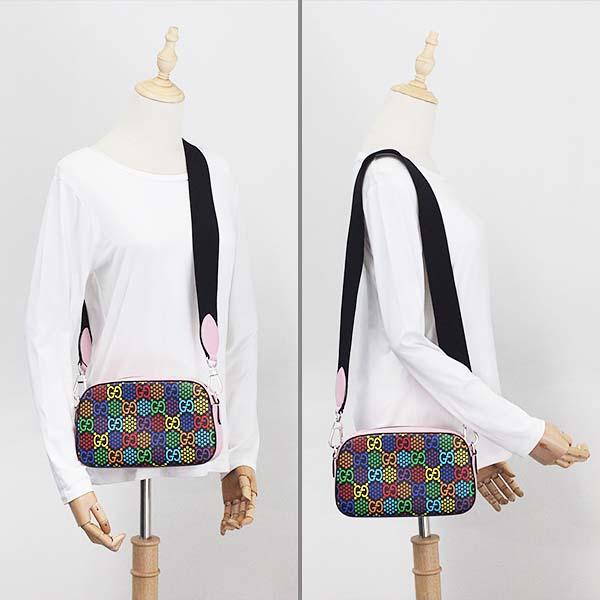 GUCCIショルダーバック 中古・古着通販】GUCCI (グッチ) ショルダーバッグ ネイビー×ホワイト