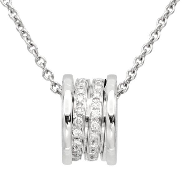ビー・ゼロワン ブルガリ BVLGARI ダイヤ K18WG ネックレス 40cm 
