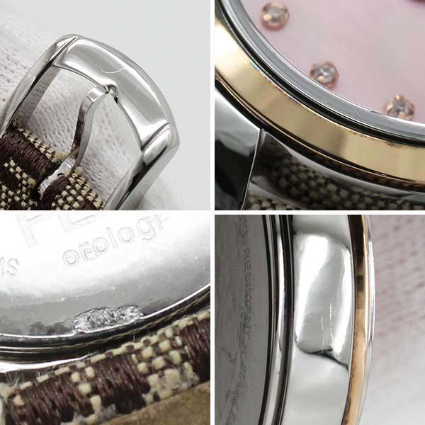 FENDI レディース腕時計 フェンディ FENDI クラシコ F218272DF 11Pダイヤ ピンクシェル